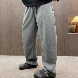 加绒加厚保暖运动裤 MXD 男冬季 休闲纯色松紧腰抽绳弯刀裤 UGLY韩版