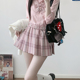 JK制服格裙半身裙短裙A字裙百褶裙校供粉色 正版 绊JK原创 山桃
