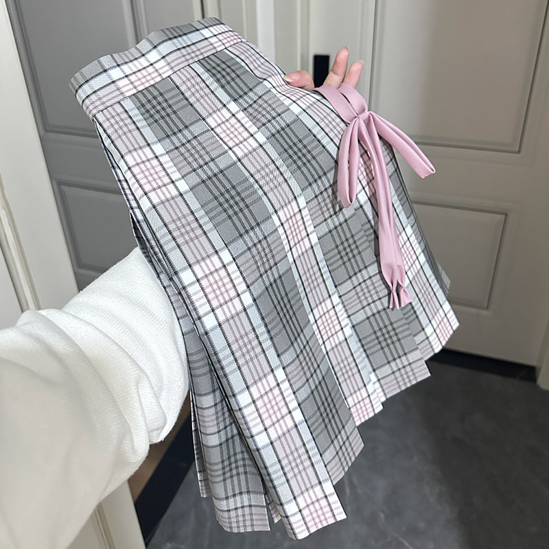 原创正版灰粉格裙女子JK制服