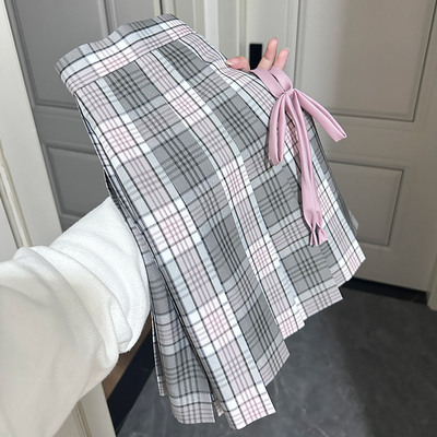 原创正版灰粉格裙女子JK制服