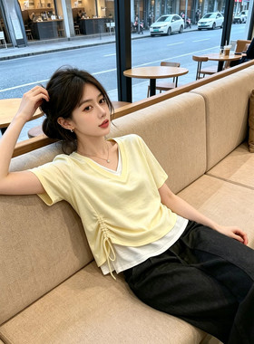 小众炸街高级感女装设计感不规则上衣日常休闲独特漂亮小衫
