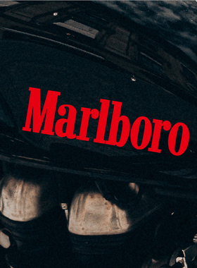 万宝路Marlboro车贴个性电动摩托反光装饰贴纸港风机车创意贴花