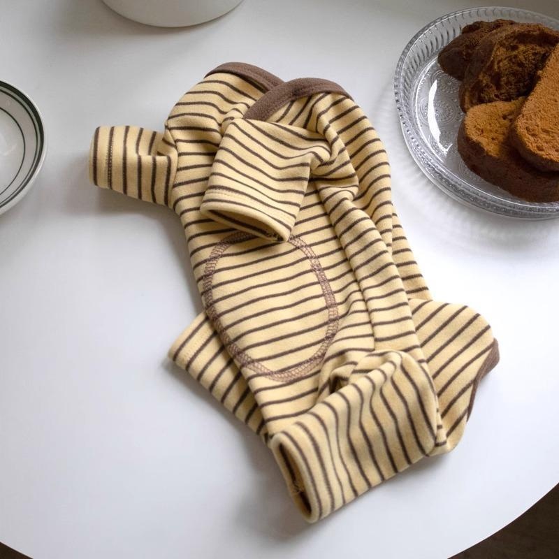 宠物狗狗衣服秋冬款条纹包肚子四脚衣保暖泰迪比熊博美小型犬加厚