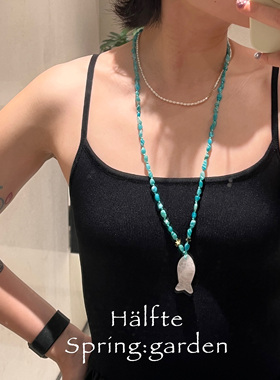 假日感天然石可调节长项链