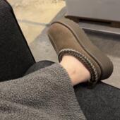 厚底增高加绒毛毛保暖包头棉鞋 胡桃木显白 精致又显瘦 雪地靴女