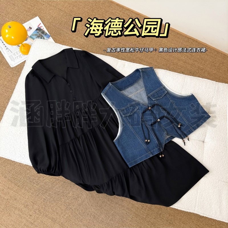 品】海德公园~宽松牛仔写甲黑色