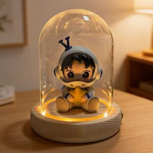 行星文化小北斗手办专用收纳防尘玻璃罩展示盒带灯发少