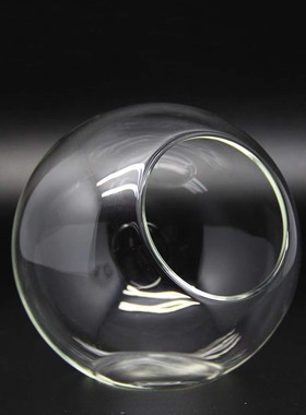 透明斜口玻璃花瓶 圆形微景观生态瓶多肉花瓶水培花器