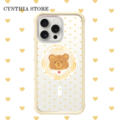 爱心波点小熊适用苹果16pro