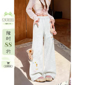 宽松休闲裤 00限时88折 女2026春季 灰色阔腿运动卫裤 子