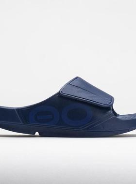 代购Oofos男士运动凉鞋减震缓解足部压力防臭速干深蓝色轻质