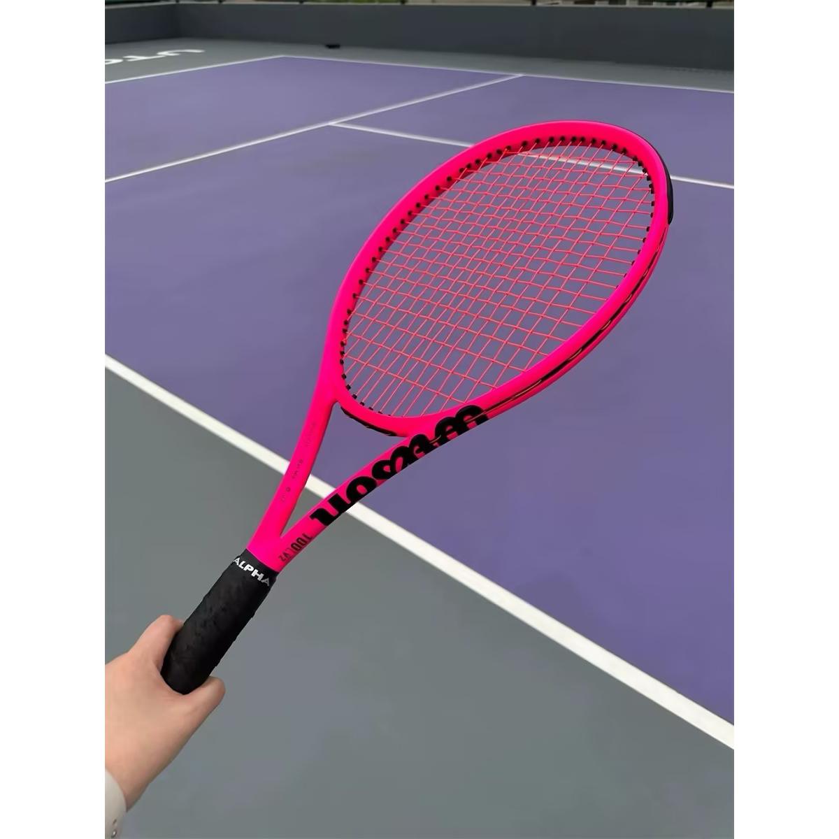 威尔胜定制天鹅绒霓虹粉网球拍