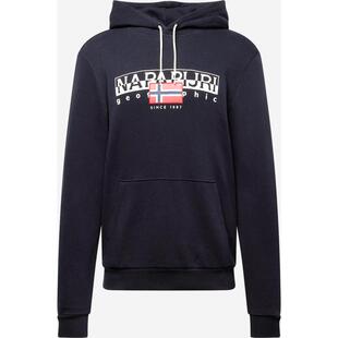 代购NAPAPIJRI男士卫衣保暖舒适棉质深蓝日常休闲连帽衫爆款潮流