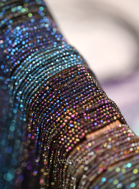 【24色黛紫系】2mm迷你切刻面镀彩米珠戒指珠刺绣梭编饰品diy材料