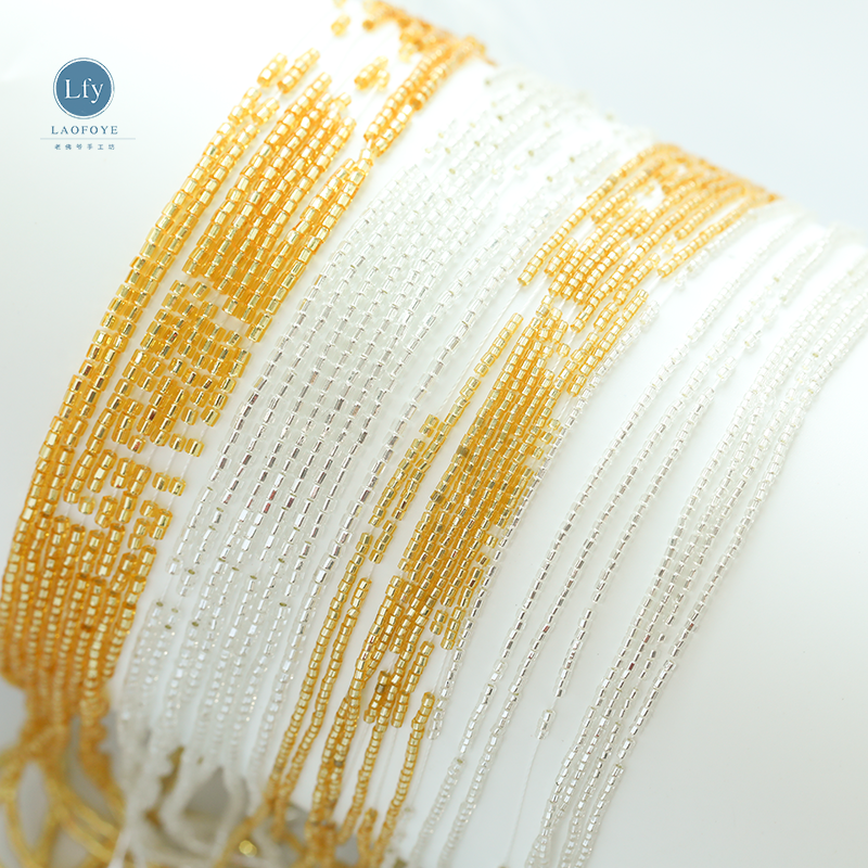 东宝2mm切面角珠金银色法式刺绣