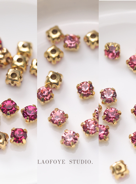 4月~26色定制5mm迷你圆形小彩钻刺绣练习手缝钻diy装饰钻服装爪钻