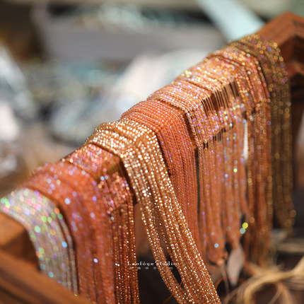 精致~【晨曦色】2mm迷你切面水晶珠 法绣娃衣梭编首饰品diy用材料