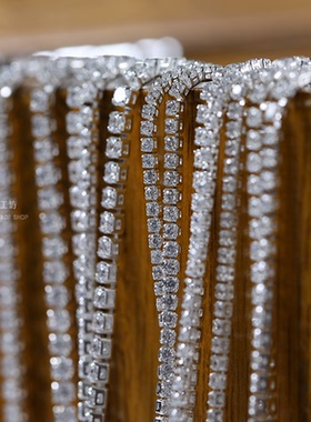 1月定制5A级超细1.5mm1.75mm锆石密链  法式刺绣diy装饰方形钻链