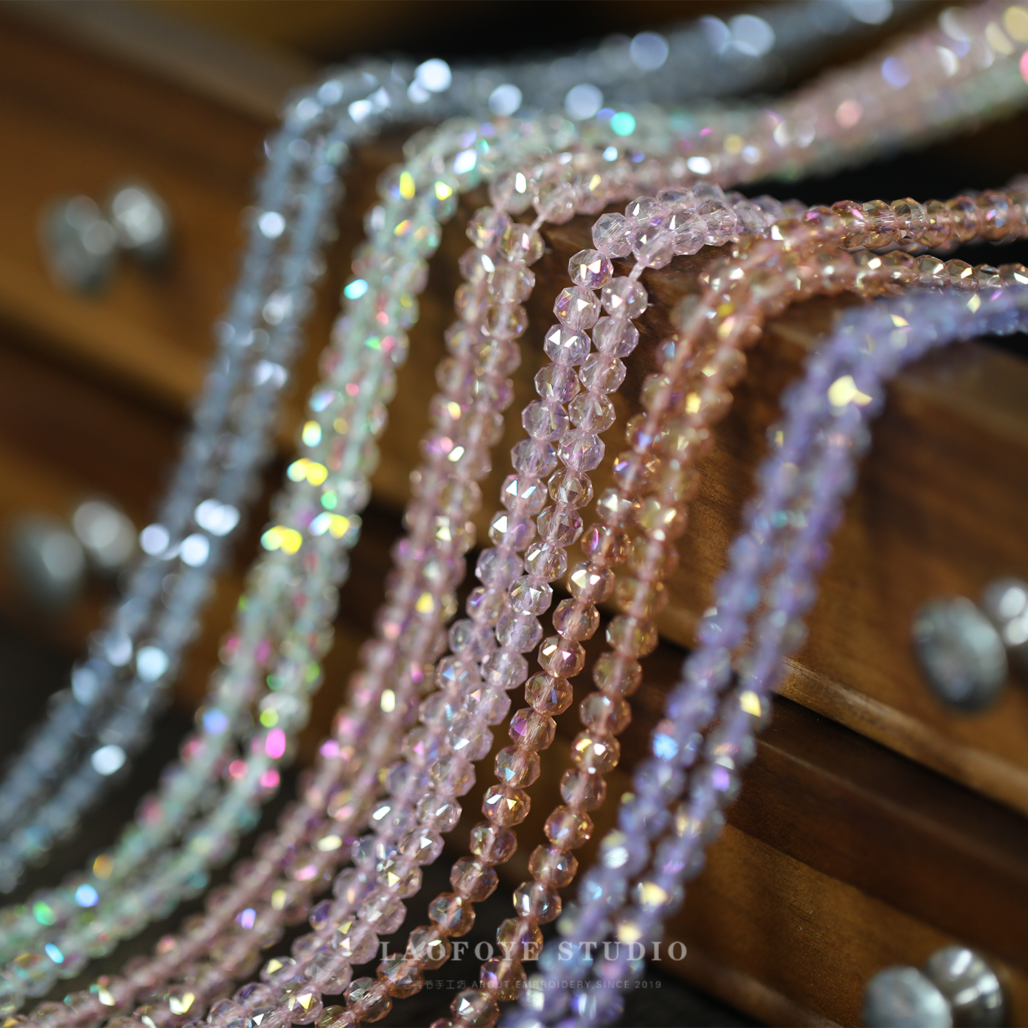 3mm/4mm高透水晶扁珠电镀AB彩