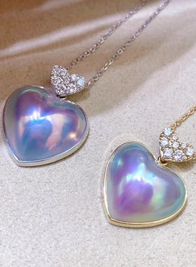 极光炫彩镜面立体18K金日本项链