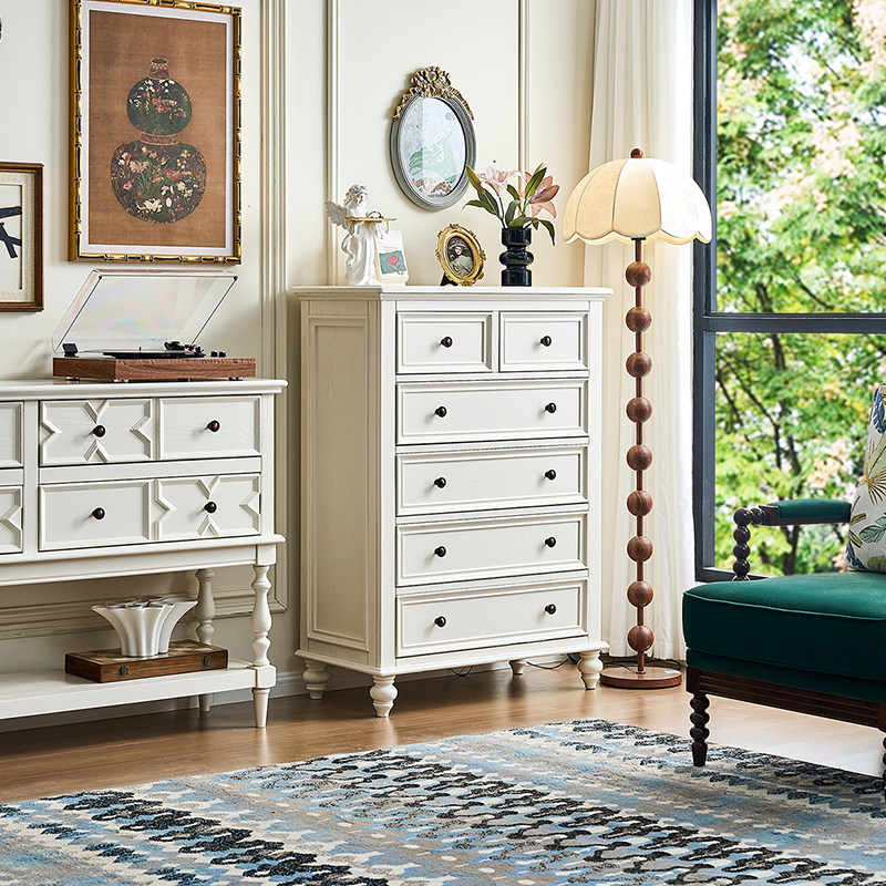 白蜡木装饰六斗柜实木斗柜白色靠墙储物柜北欧玄关柜餐边柜收纳柜,住宅家具,斗柜,淘宝优惠券,粉丝福利购,淘宝优惠卷