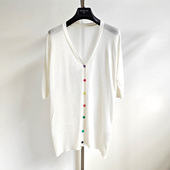 清凉短袖 彩色扣子针织衫 纯色上衣女装 2025夏季 外搭开衫 百搭空调房