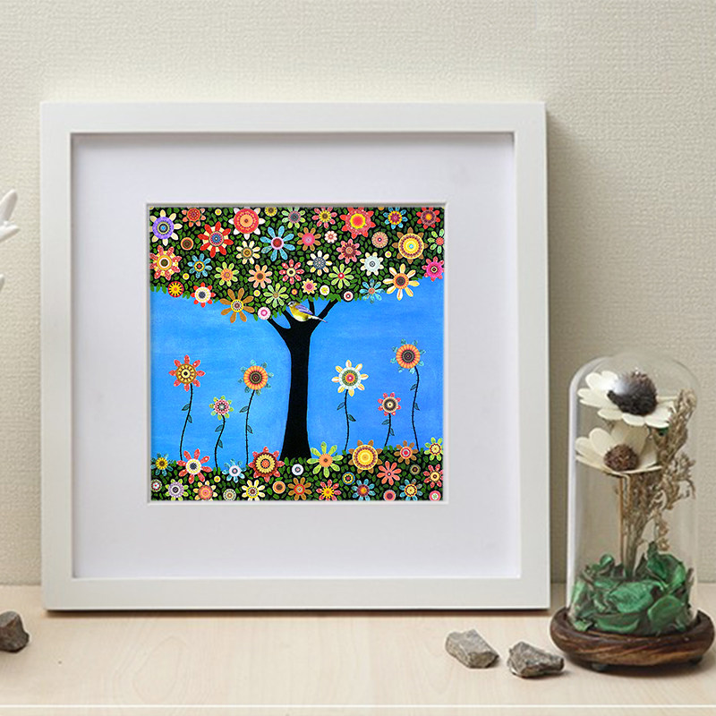 正方形挂墙书画装裱实木相框