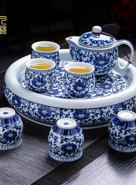 钰凡陶瓷茶具双层防烫手茶具