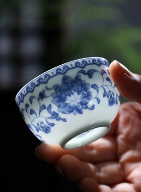 50ml青花中式瓷陶瓷酒杯