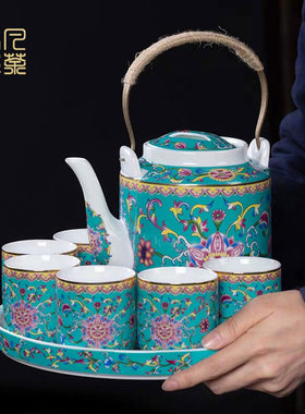 大号珐琅彩茶具景德镇陶瓷