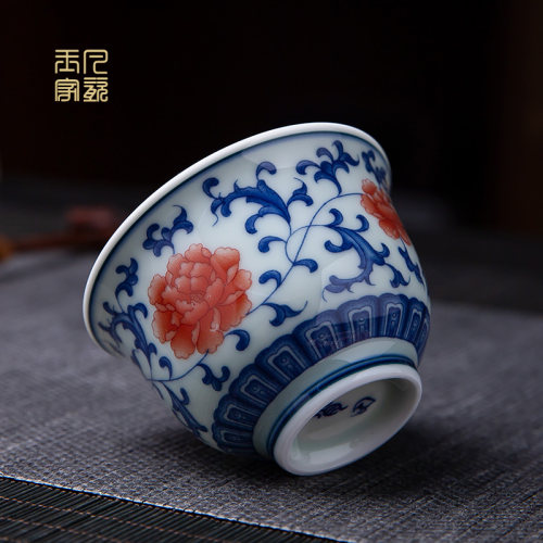 钰凡复古单个品茗杯釉中彩