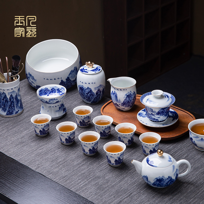 景德镇千里江山高档茶具套装