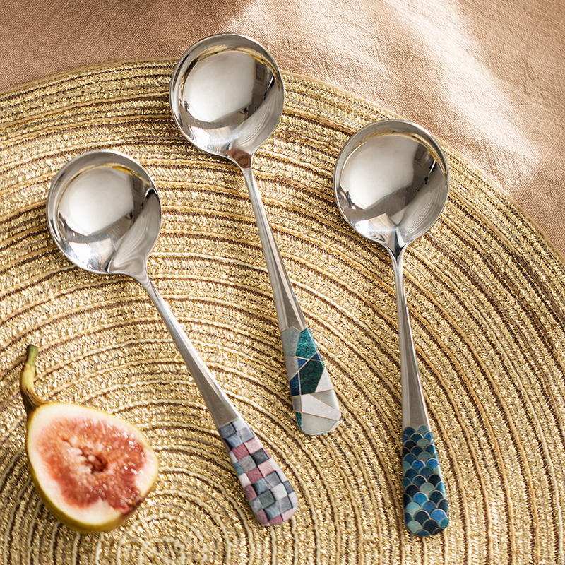 摩登主妇不锈钢勺子吃饭家用小号