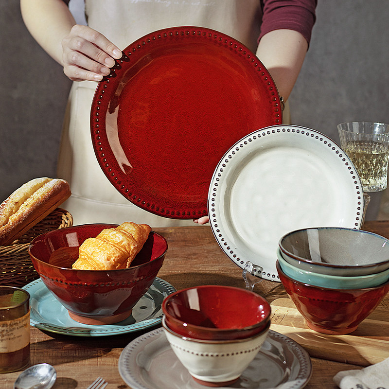 摩登主妇窑变餐具家用2025新款高颜值碗盘碟米饭碗汤面碗盘子餐盘,餐饮具,碗,淘宝优惠券,粉丝福利购,淘宝优惠卷