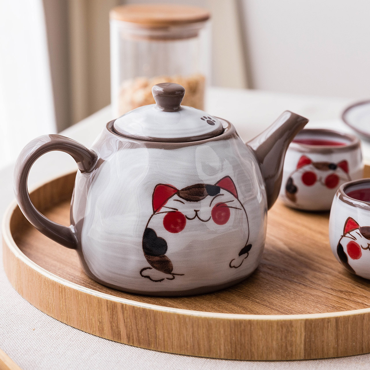 Modern housewife Japanese style lovely teapot girl heart tea cup