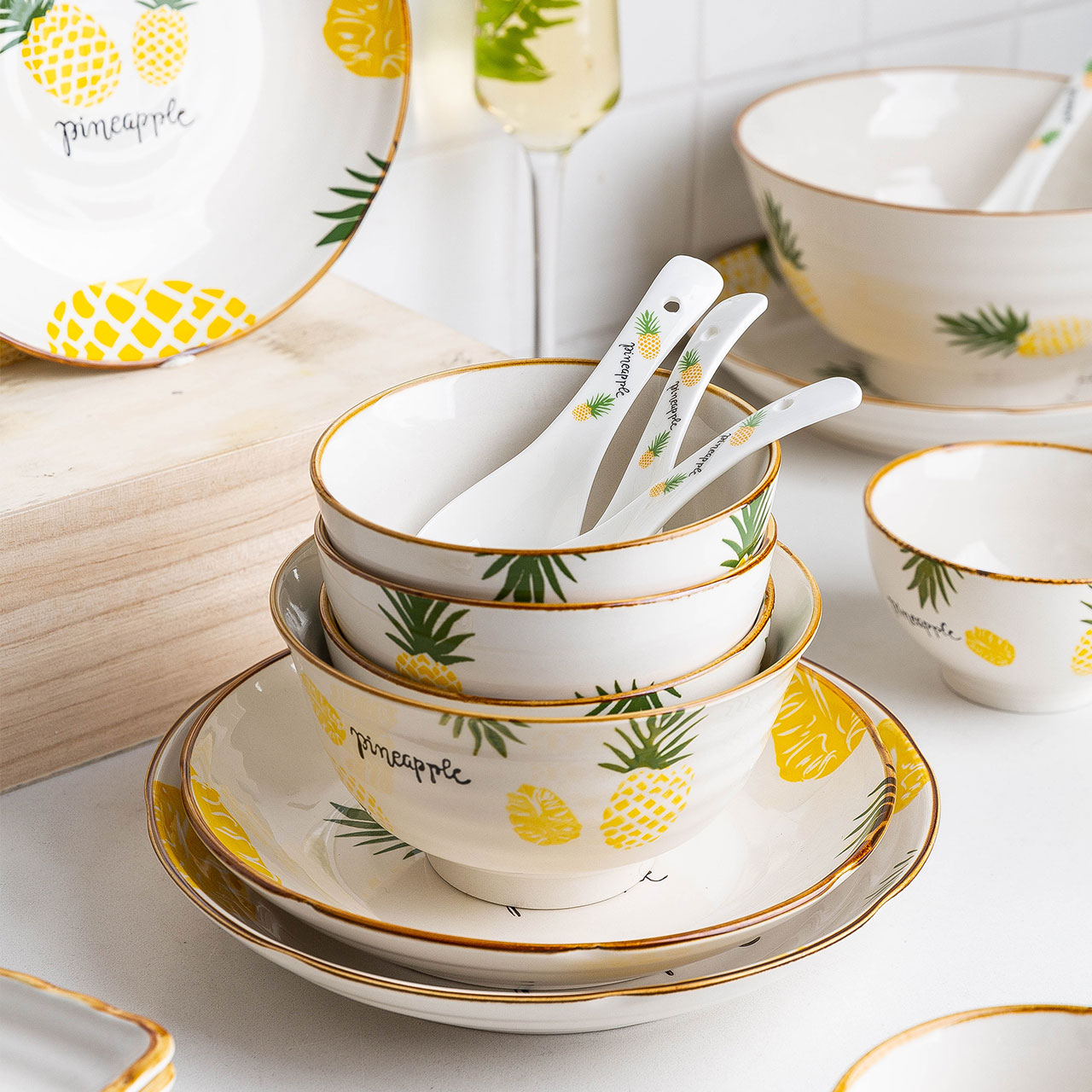 Modern housewives' set domestic spoon ceramic bowl