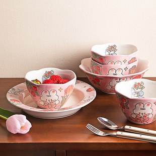 摩登主妇釉下彩碗特别漂亮的餐具家用2026新款盘子汤面碗可爱碗具