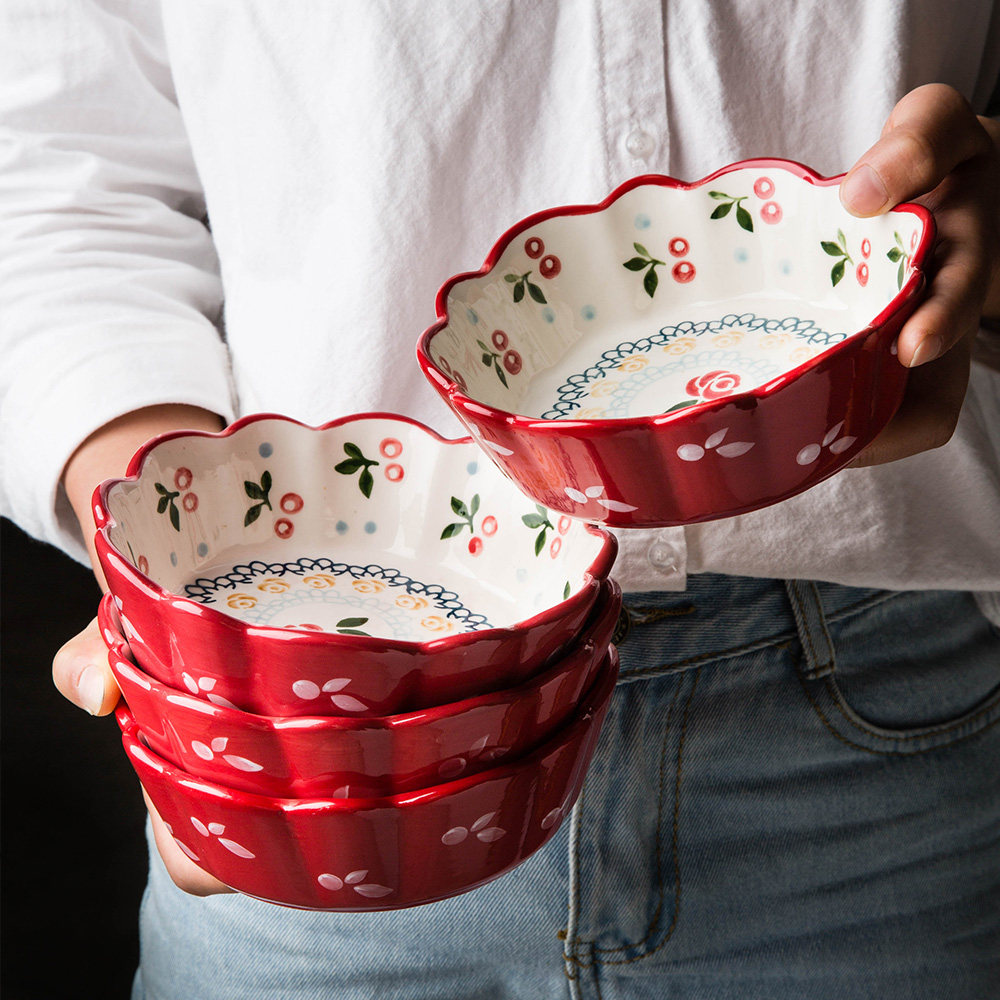 Modern housewife ceramic cherry bowl lovely breakfast bowl