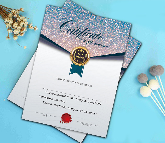 英语班奖状表扬喜报 幼儿园 小学英语培训班奖状 定制英语奖状