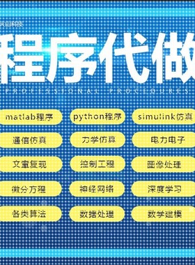 matlab程序代编帮做python代做通信图像信号处理算法编写电气仿真