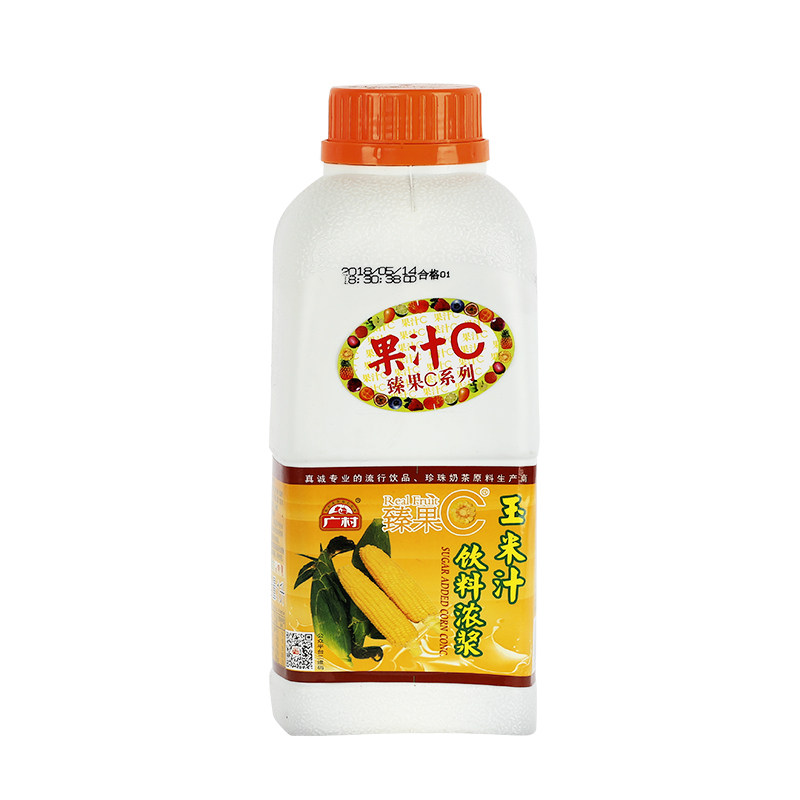 玉米汁 1L/瓶 广村 珍珠奶茶 饮料浓浆 果汁 鲜榨果汁