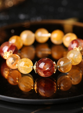 灵机生活馆「赤金流影」胶花手链