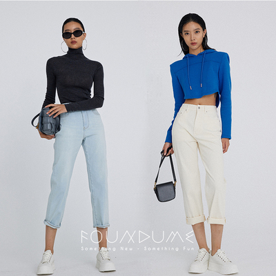 九分裤收脚口老爹裤百搭通勤