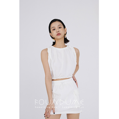 超薄抗皱棉混纺夏季运动风无袖