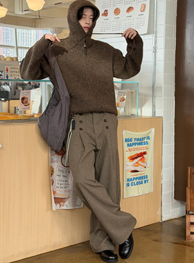 Kid The1One 美式复古宽松cleanfit休闲直筒小众西裤男女百搭长裤