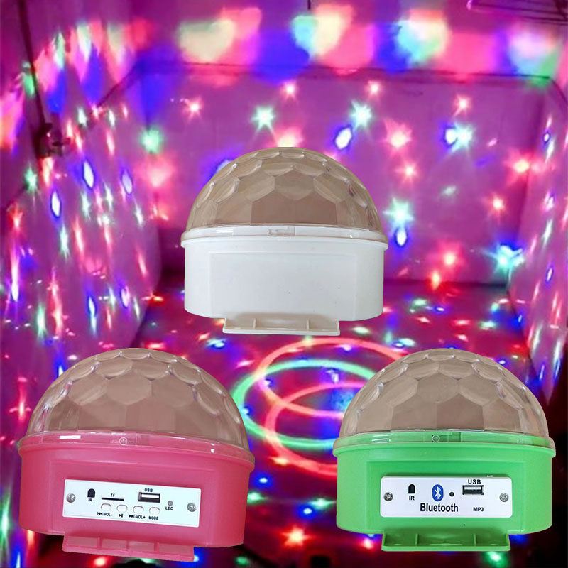 旋转魔球婚庆跳舞闪光灯舞台灯酒吧宿舍遥控蹦迪变色彩灯充电音响