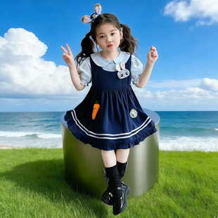 女童夏季童装朱迪连衣裙套装2026兔子警官儿童洋气宝宝短袖公主裙