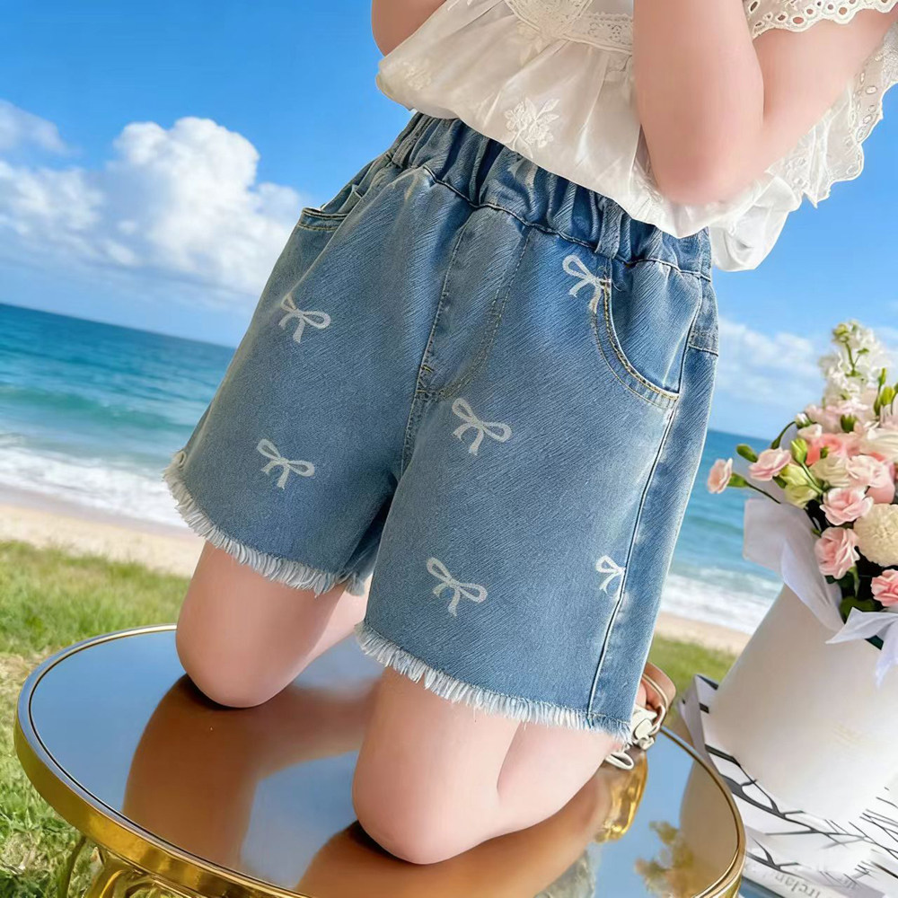 女童夏季牛仔短裤2026新款中小童夏装时尚裤子女孩宽松外穿热裤潮