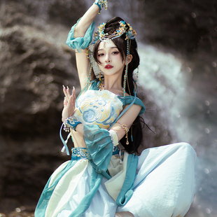 洛芷妤茉莉公主烬明汉服女中国风西域异域风情敦煌飞天舞蹈服装仙