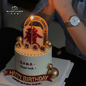 巴芙客麻将发财蛋糕动物奶油创意男士 父亲节长辈领导蛋糕北京同城